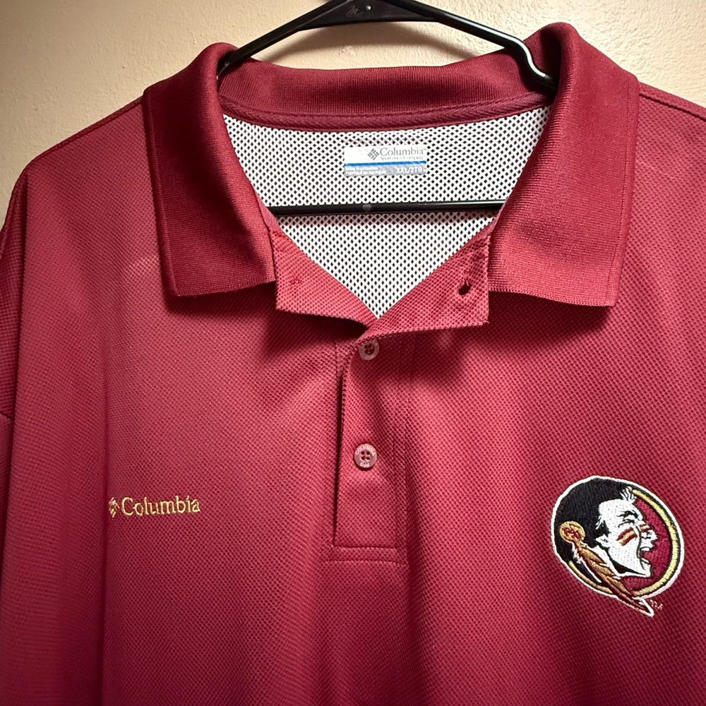 Columbia PFG FSU‎ Seminoles Omni-Shade Polo Men’s XXL Vented Fishing